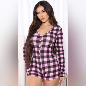 Fashion Nova-Always Nice PJ Romper Onesie- Medium